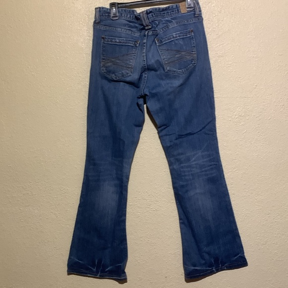 Maurices Jeans 11/12 Long Junior Blue Molli Flare/Bootcut Distressed Stretch - Picture 10 of 16